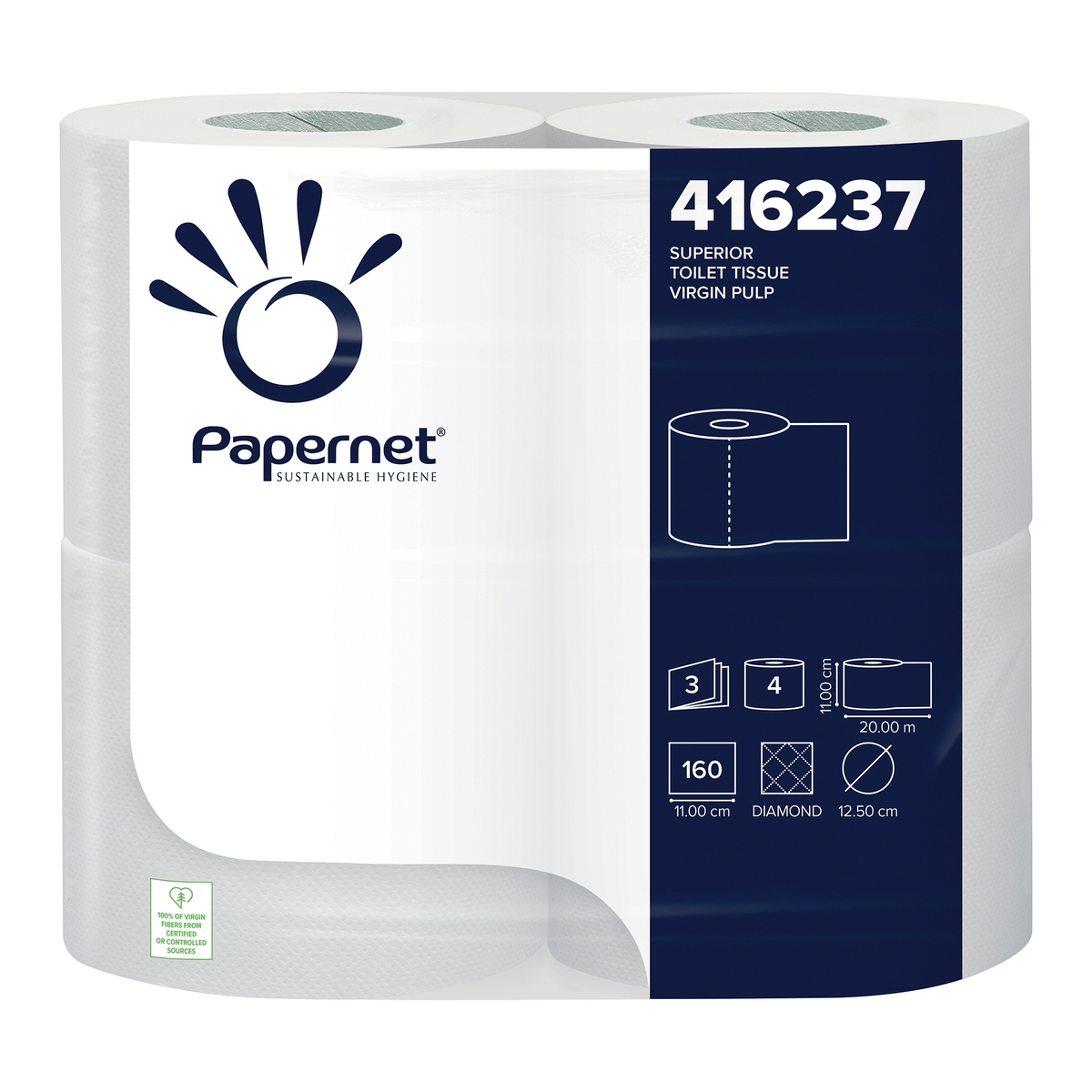 Papernet 3 Ply Premium Toilet Rolls - Pack of 40