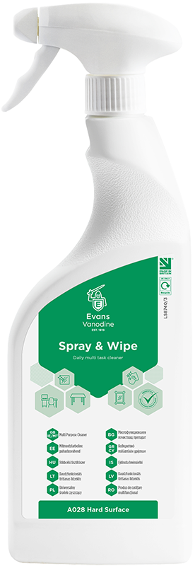 Evans Vanodine Spray & Wipe RTU 6x750ml