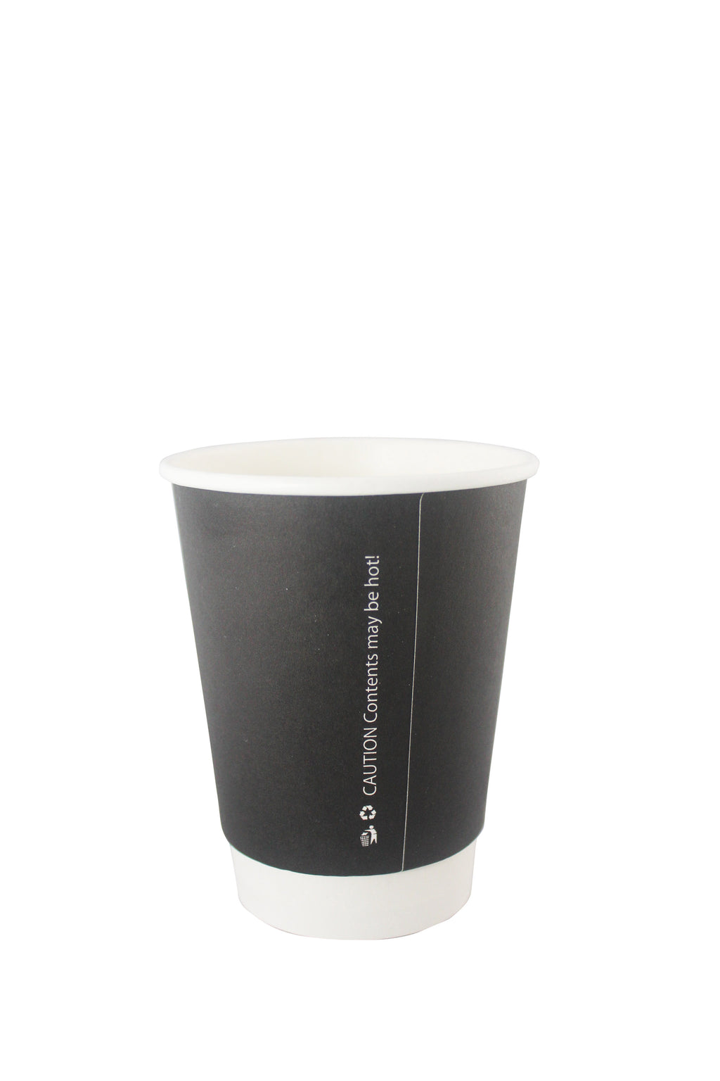 Black Double Wall Hot Cup (PE Lined) - 500 units per case