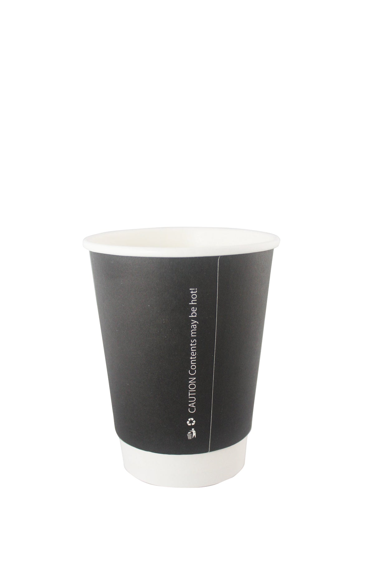 Black Double Wall Hot Cup (PE Lined) - 500 units per case