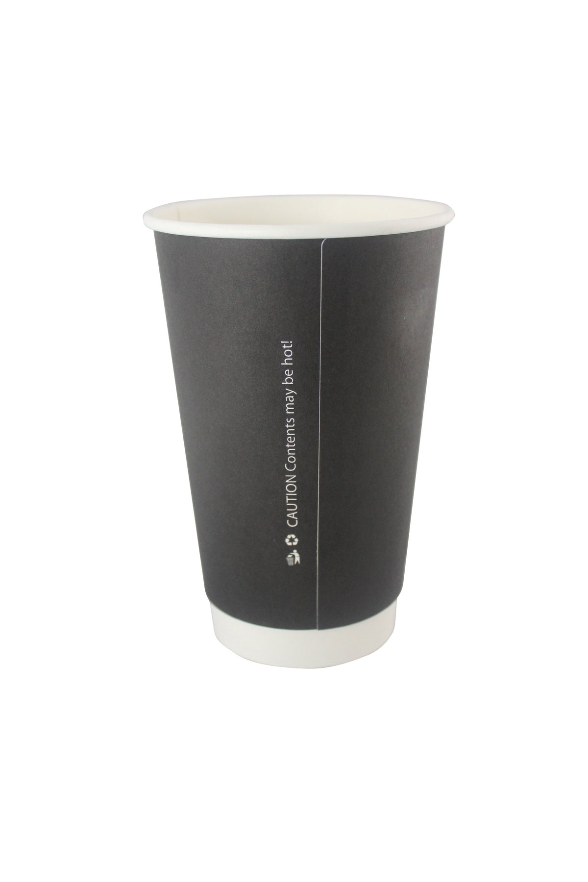 Black Double Wall Hot Cup (PE Lined) - 500 units per case