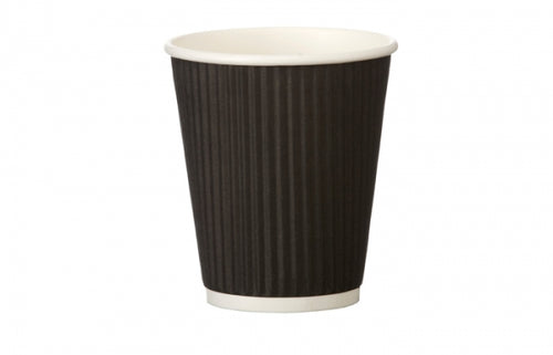 Black Ripple Wall Hot Cup (PE Lined) - 500 per case