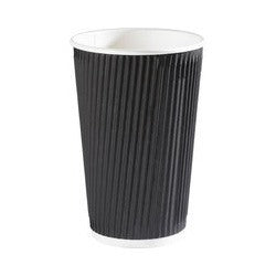 Black Ripple Wall Hot Cup (PE Lined) - 500 per case