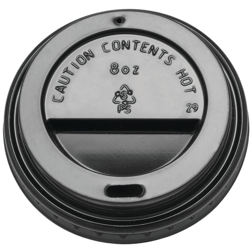 Black PS Hot Cup Sip Lids - 1000 per case