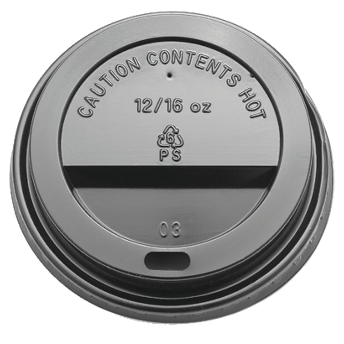 Black PS Hot Cup Sip Lids - 1000 per case