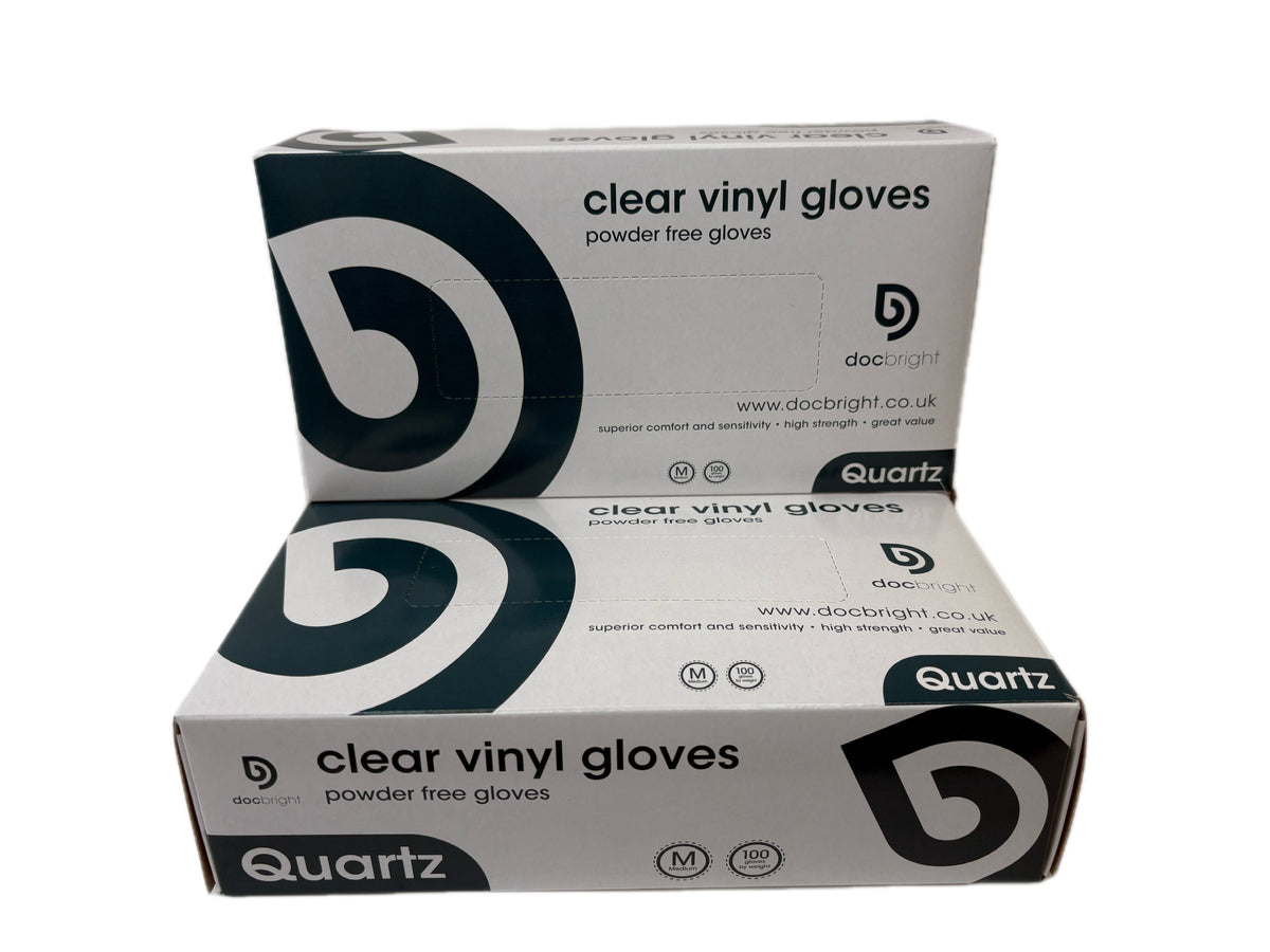Doc Bright 'Quartz' Vinyl Gloves - Case of 1000 (Clear)