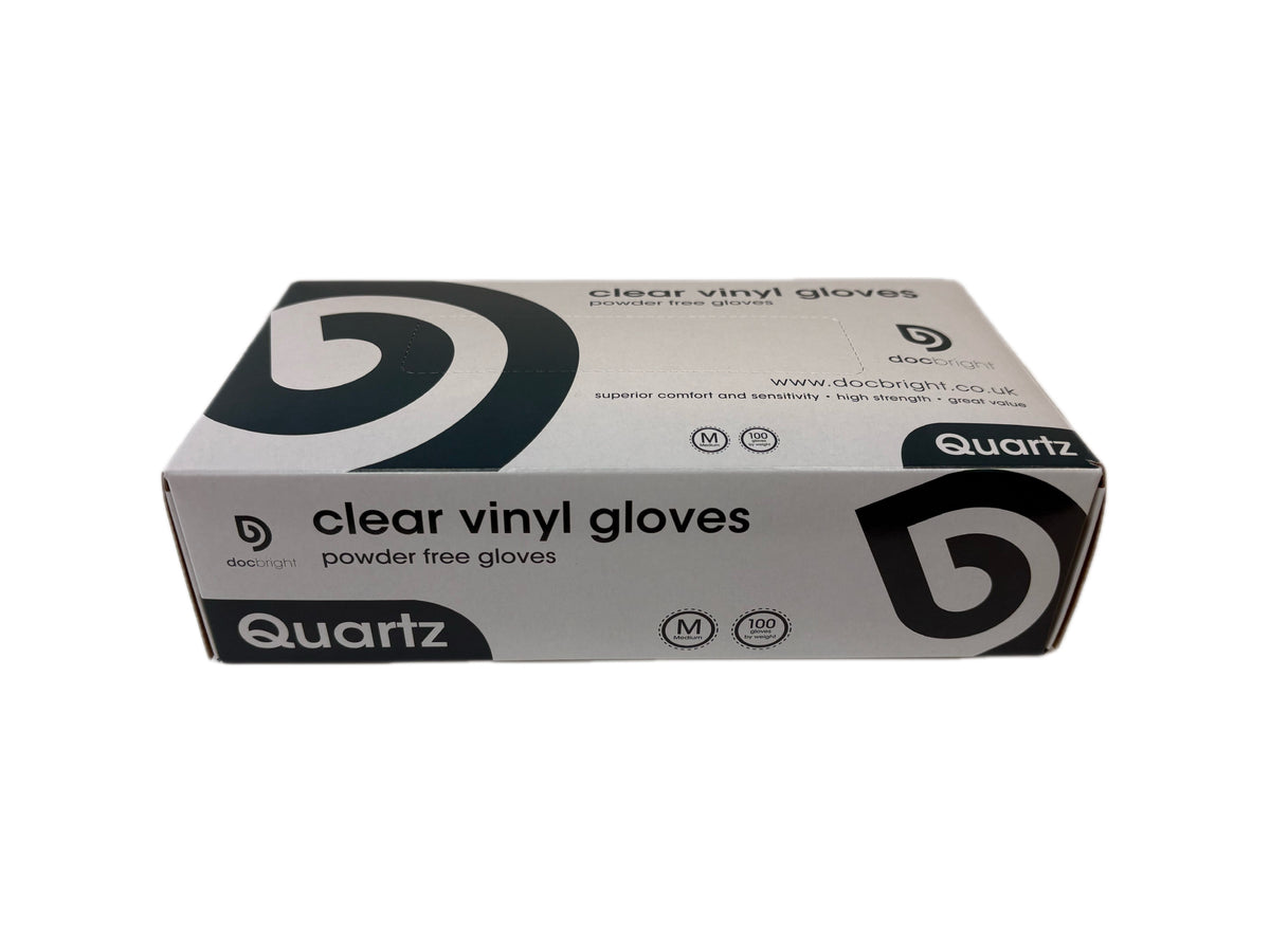 Doc Bright 'Quartz' Vinyl Gloves - Case of 1000 (Clear)