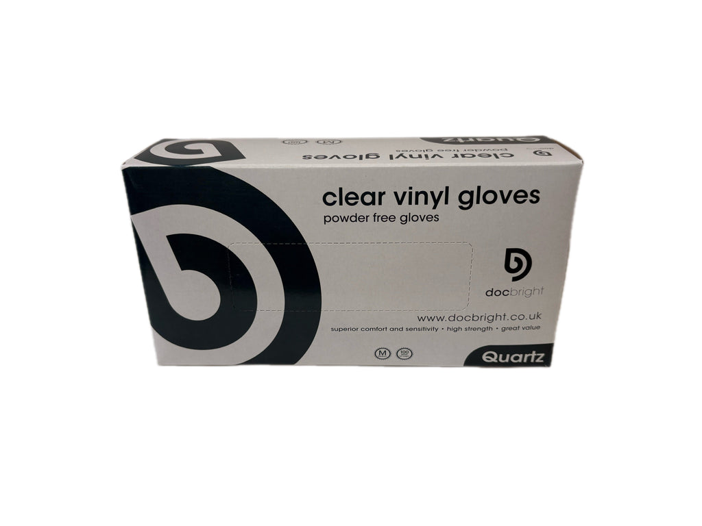 Doc Bright 'Quartz' Vinyl Gloves - Case of 1000 (Clear)