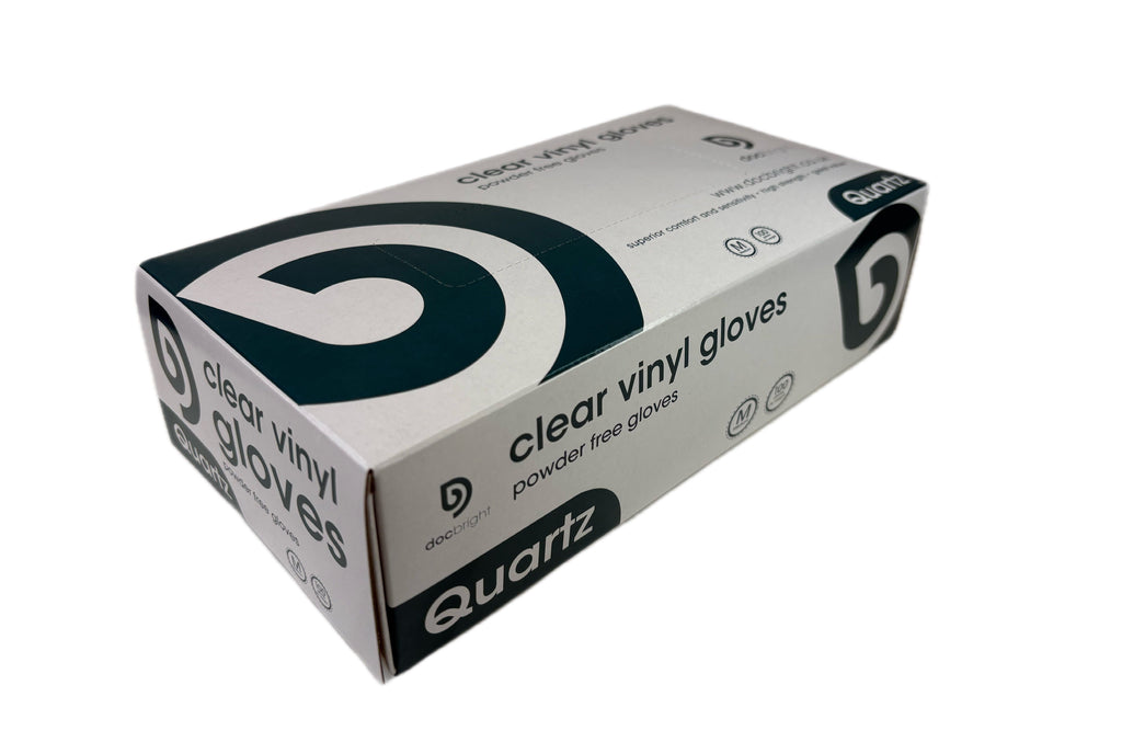 Doc Bright 'Quartz' Vinyl Gloves - Case of 1000 (Clear)