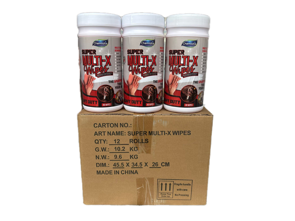 Chemlabs Super Multi-X Hand Wipes - Case of 12