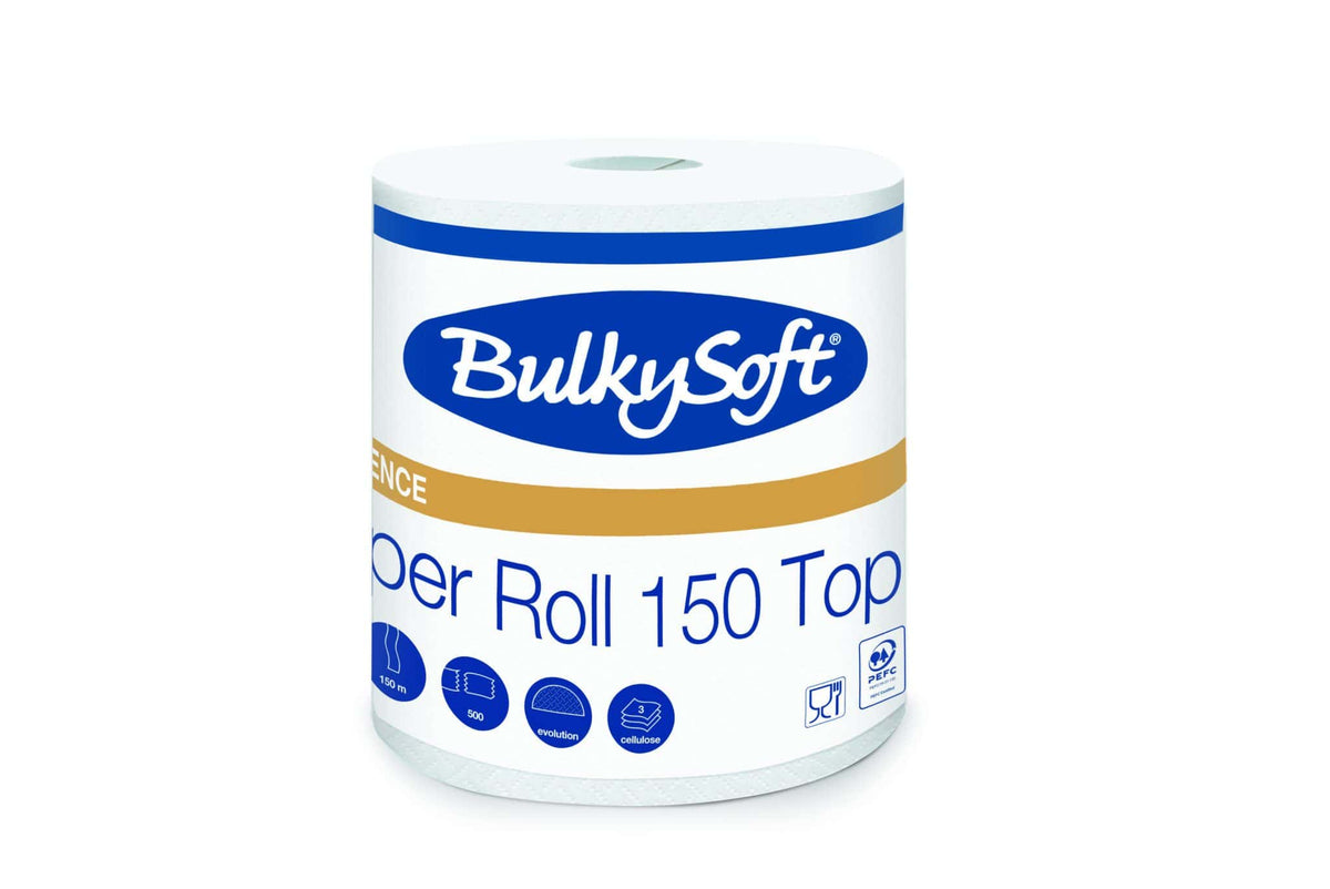 BulkySoft Jumbo White Paper Rolls – Pack of 2
